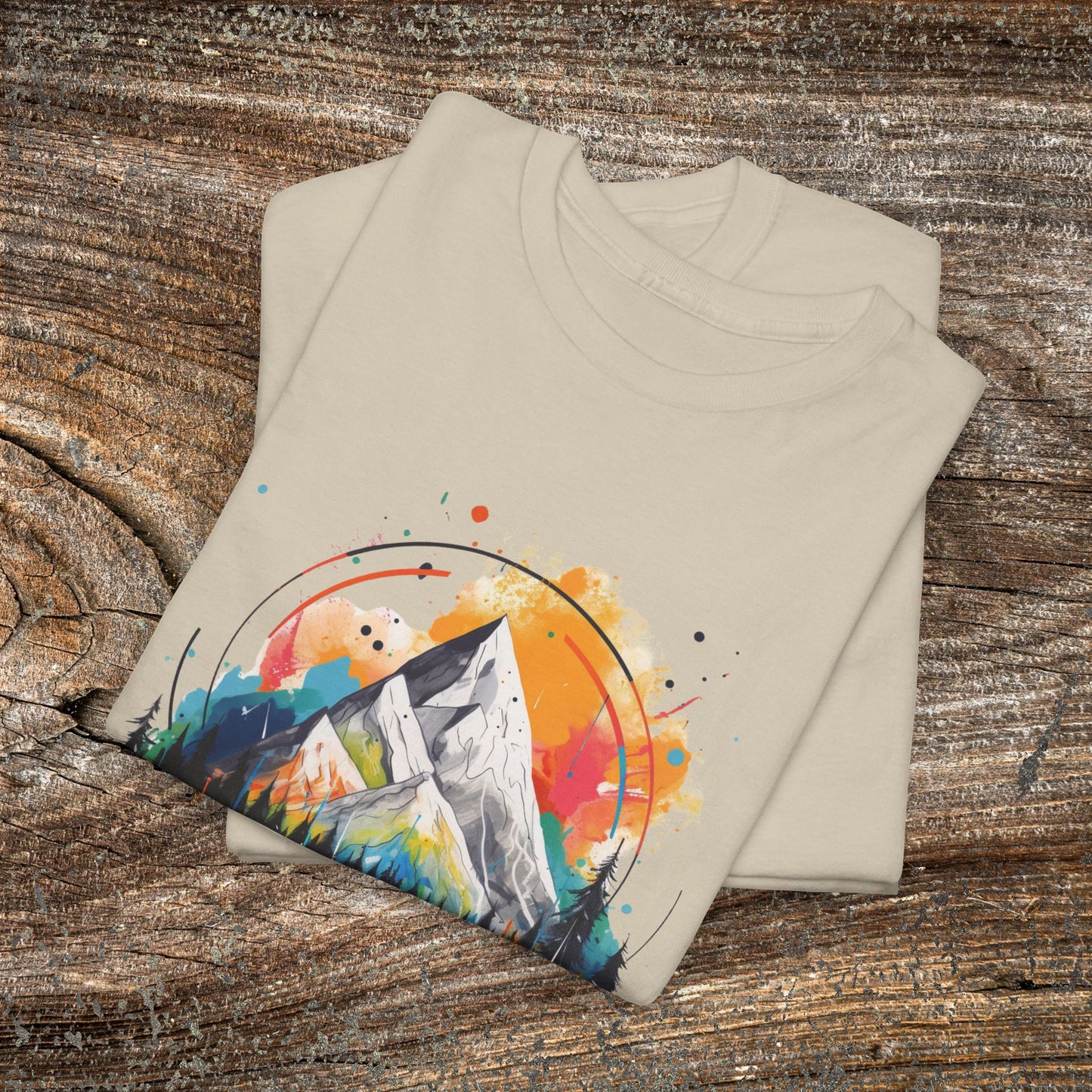 Retro Mountain T-Shirt — Vibrant Vintage Landscape Tee