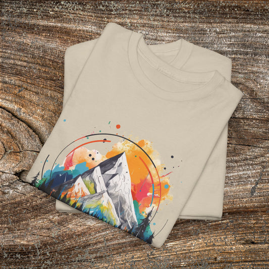 Retro Mountain T-Shirt — Vibrant Vintage Landscape Tee
