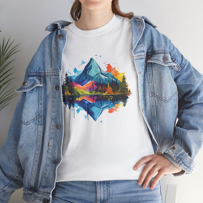 Retro Mountain Abstract TShirt - Nature Lover Gift