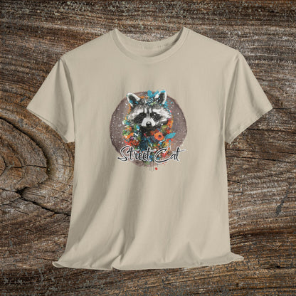 Vintage 'Street Cat' Raccoon T-Shirt — Funny Retro Wildlife Tee
