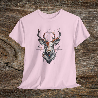 Geometric Abstract Deer T-Shirt — Modern Minimalist Deer Tee
