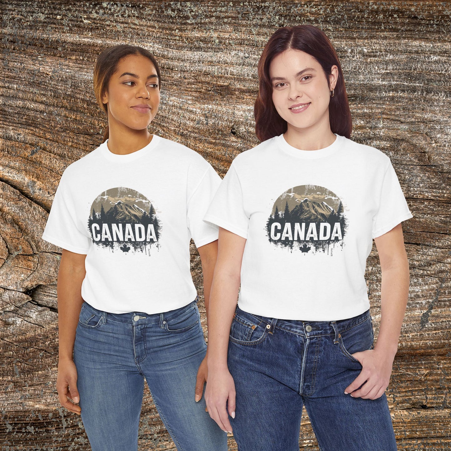 Rustic Canadian Landscape T-Shirt — Distressed Canada Tee