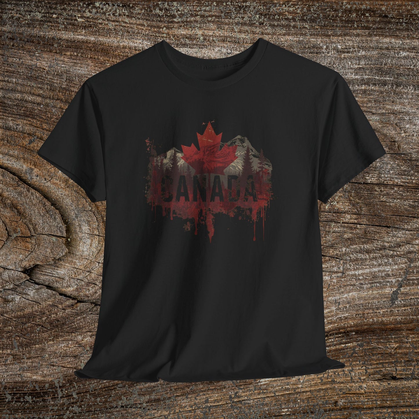 Grunge Canadian Landscape T-Shirt — Distressed Canada Tee