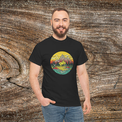 Retro Vintage Mountain Landscape TShirt - Nature Lover Gift