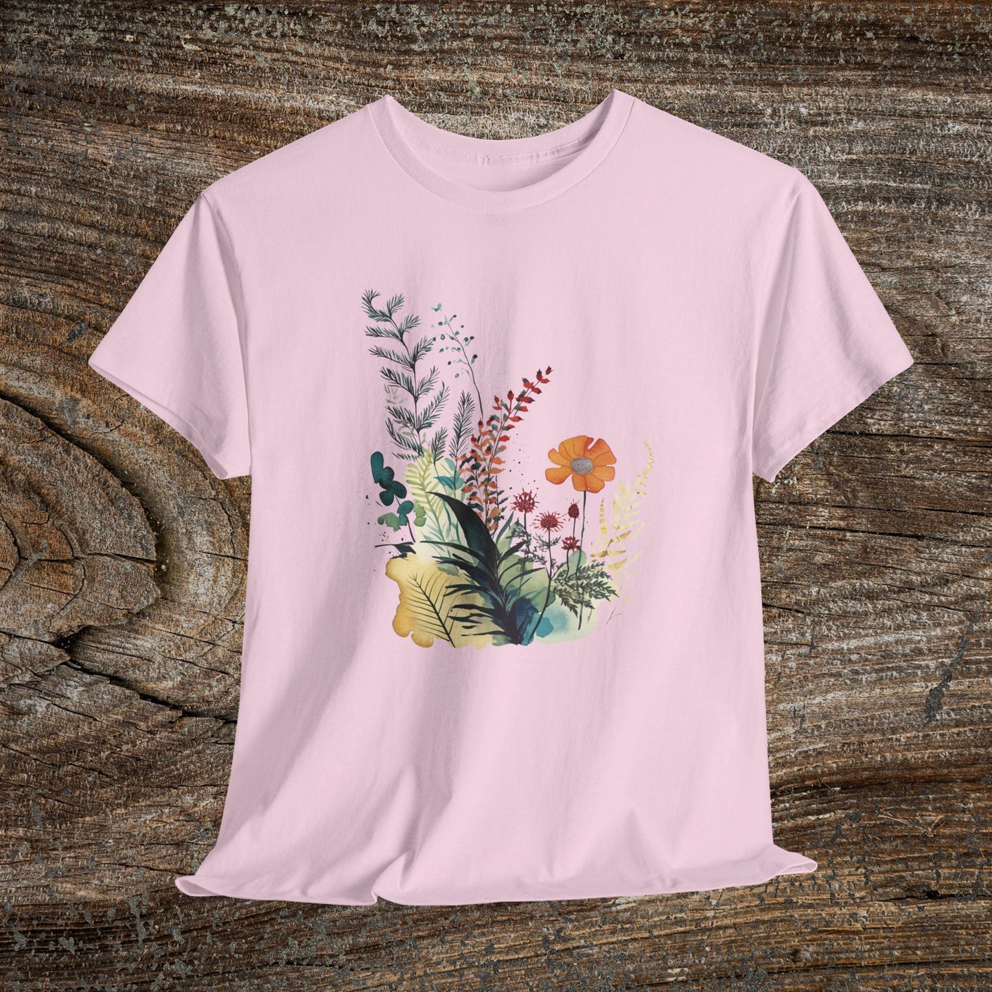 Vintage Watercolour  Floral TShirt — Botanical Graphic T-Shirt