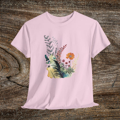 Vintage Watercolour  Floral TShirt — Botanical Graphic T-Shirt