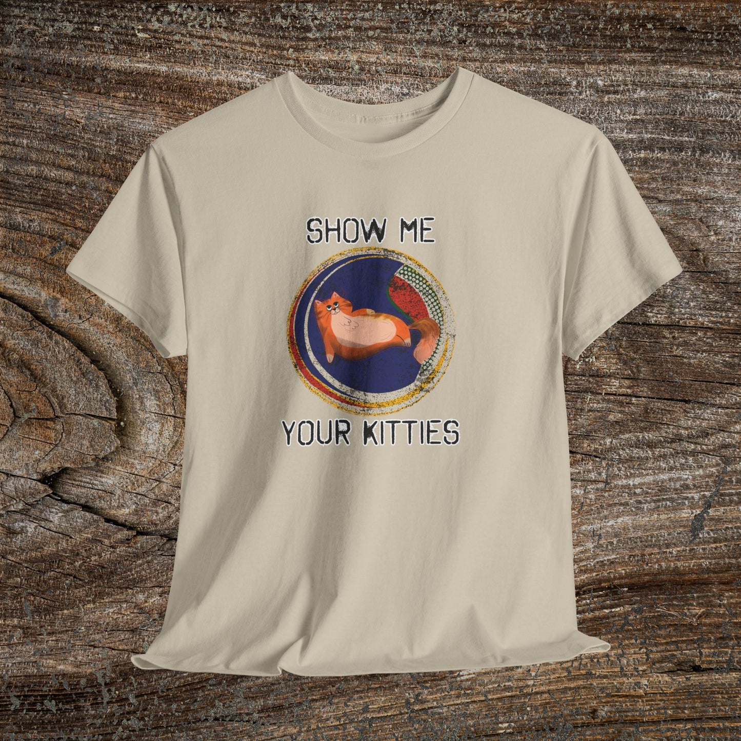 Funny Grunge Cat T-Shirt — "Show Me Your Kitties"