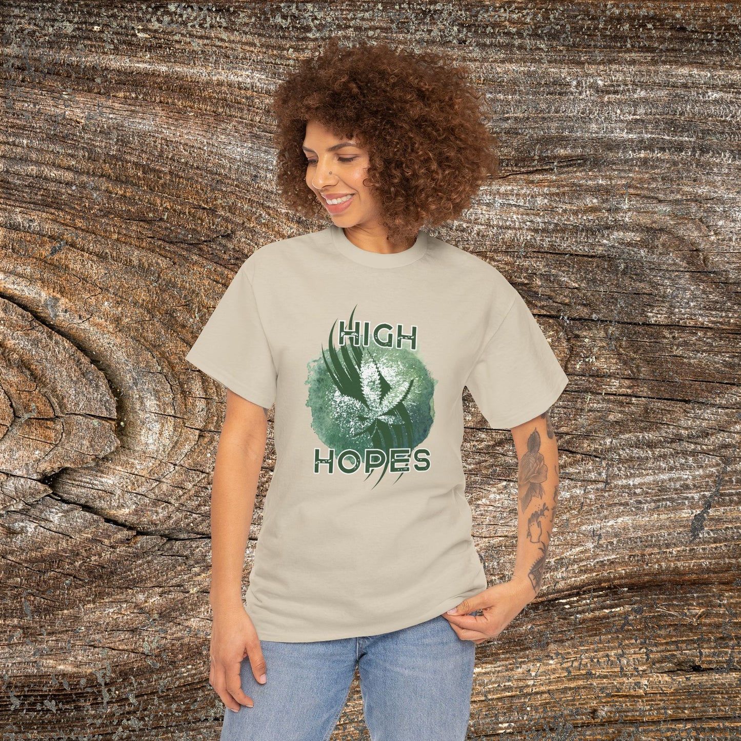 Grunge Weed 420 TShirt - "High Hopes" - Retro Marijuana Stoner Gift