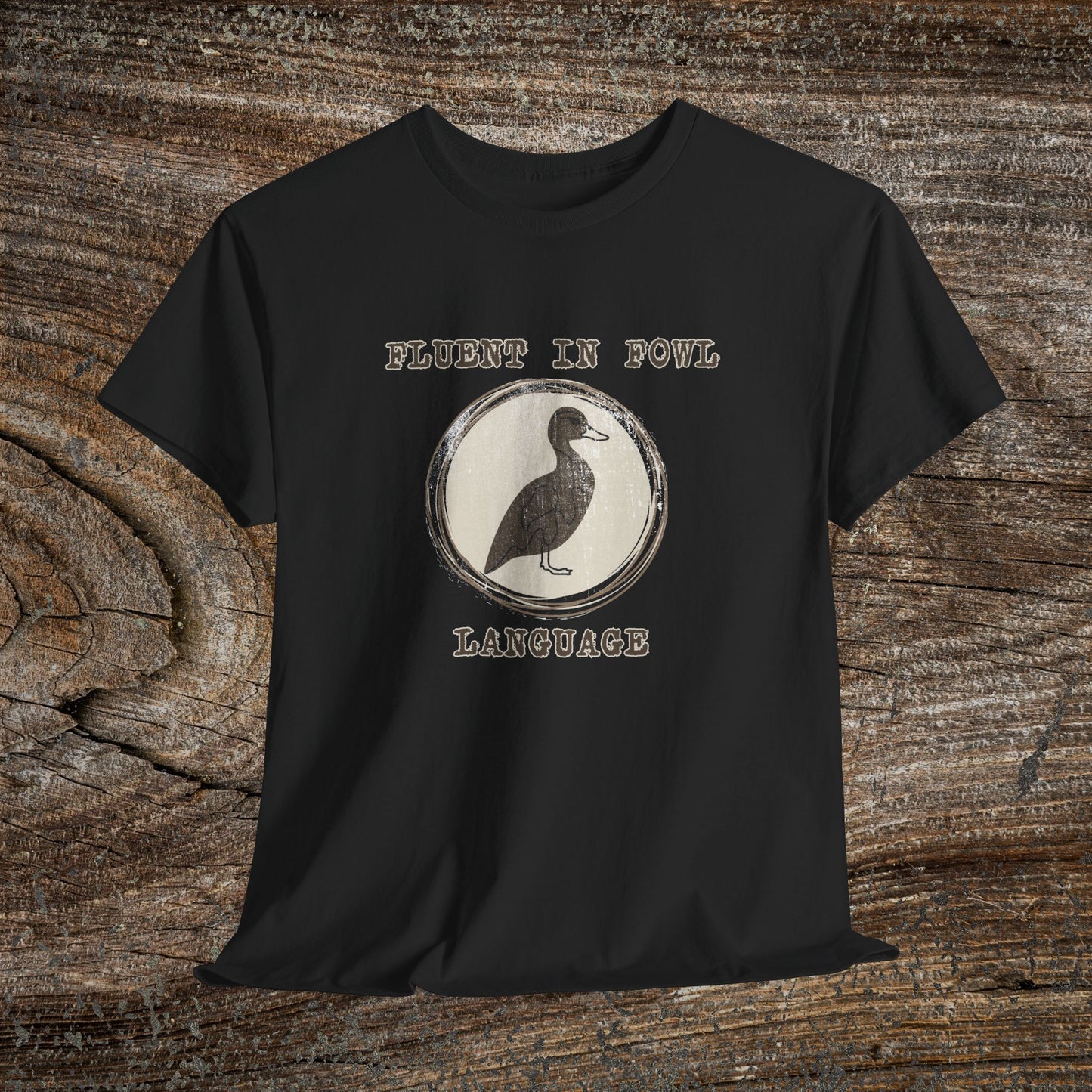 Retro Duck T-Shirt — "Fluent in Fowl Language"