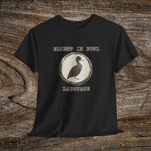Retro Duck T-Shirt — "Fluent in Fowl Language"