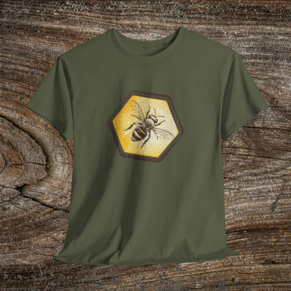 Grunge Honey Bee T-Shirt — Retro Honeycomb Bee Gift Tee