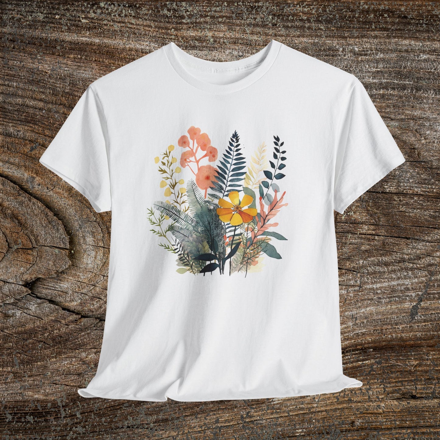 Vintage Watercolour  Floral TShirt — Botanical Graphic T-Shirt