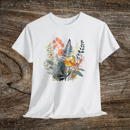 Vintage Watercolour  Floral TShirt — Botanical Graphic T-Shirt