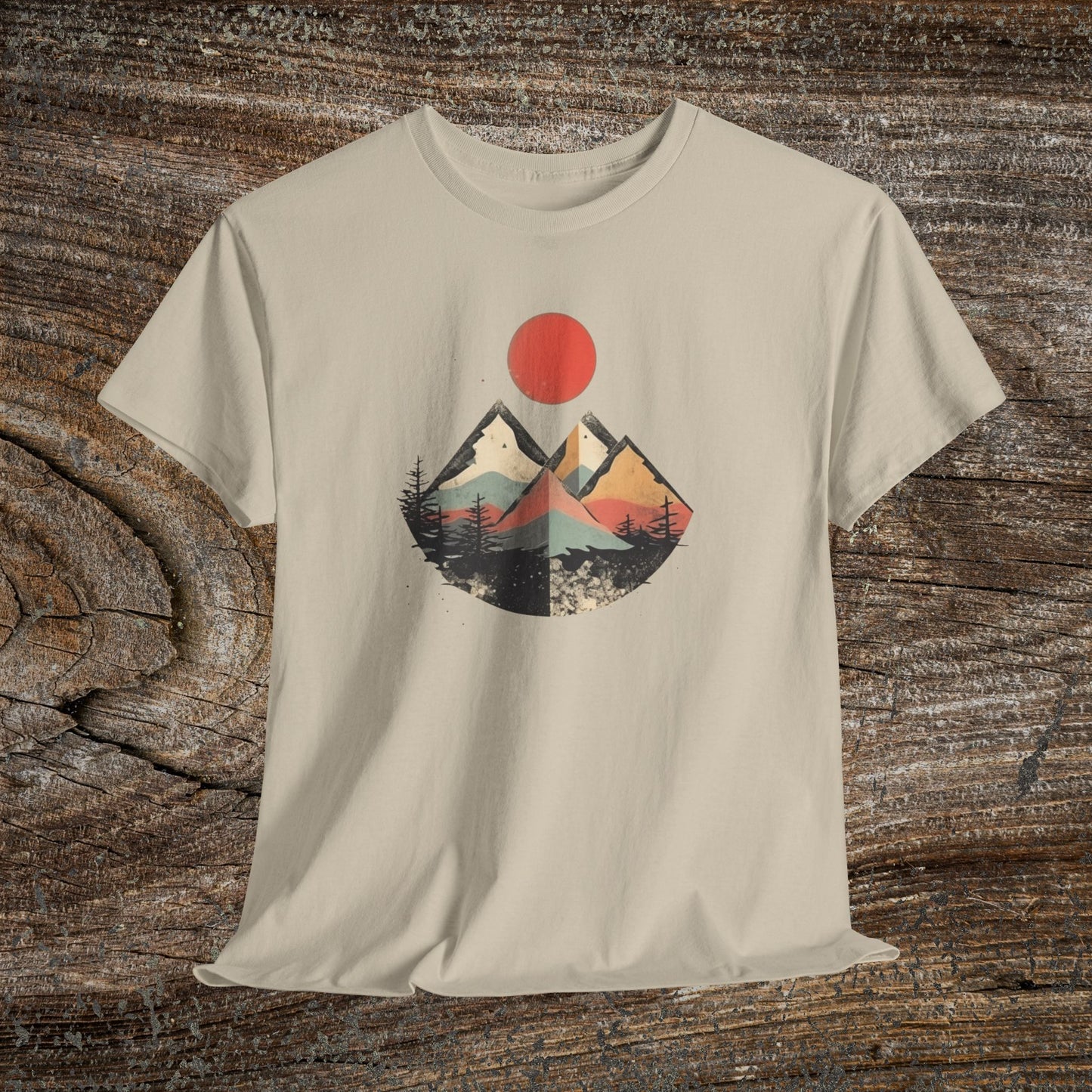 Vintage Retro Mountain TShirt - Trendy Mountain Landscape Shirt