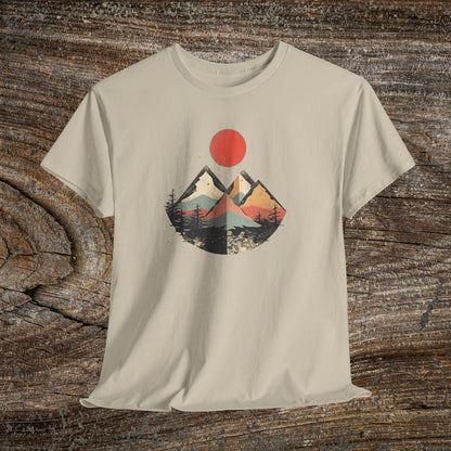 Vintage Retro Mountain TShirt - Trendy Mountain Landscape Shirt