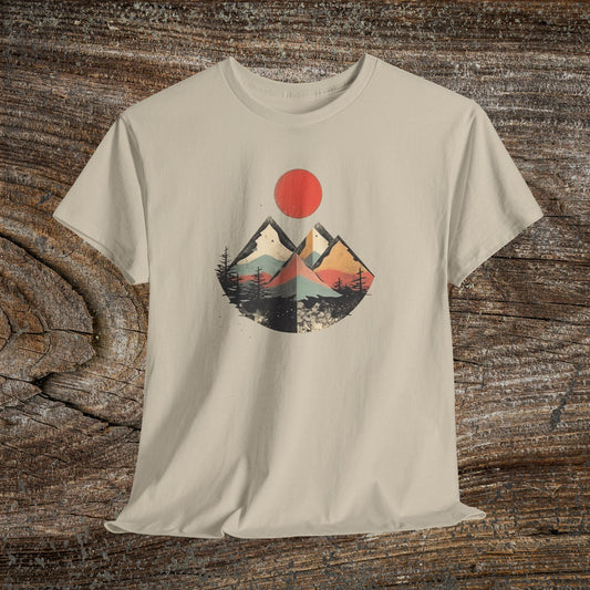 Vintage Retro Mountain TShirt - Trendy Mountain Landscape Shirt