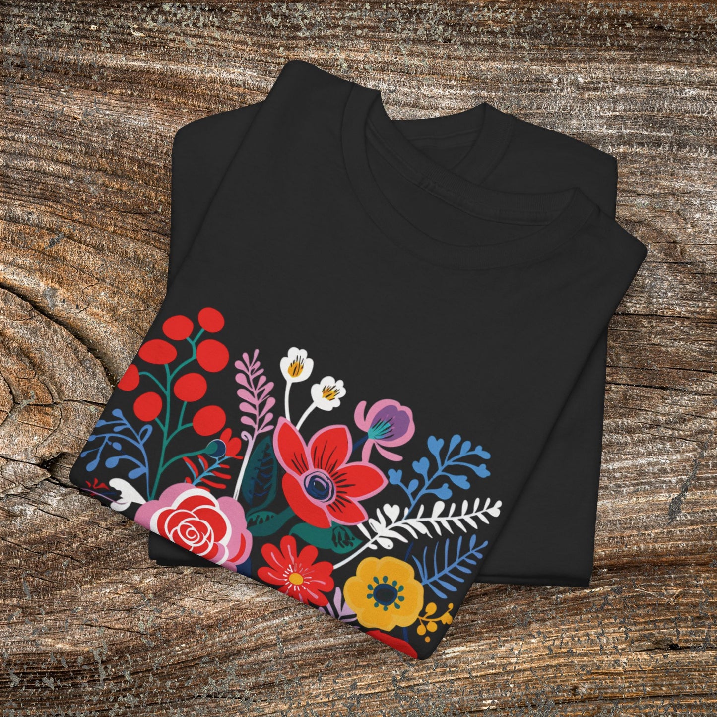 Retro Vibrant Botanical Flower T-Shirt — Nature Lover Gift