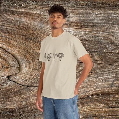 Retro Grunge Mushroom T-Shirt — Vintage Fungi Graphic Tee