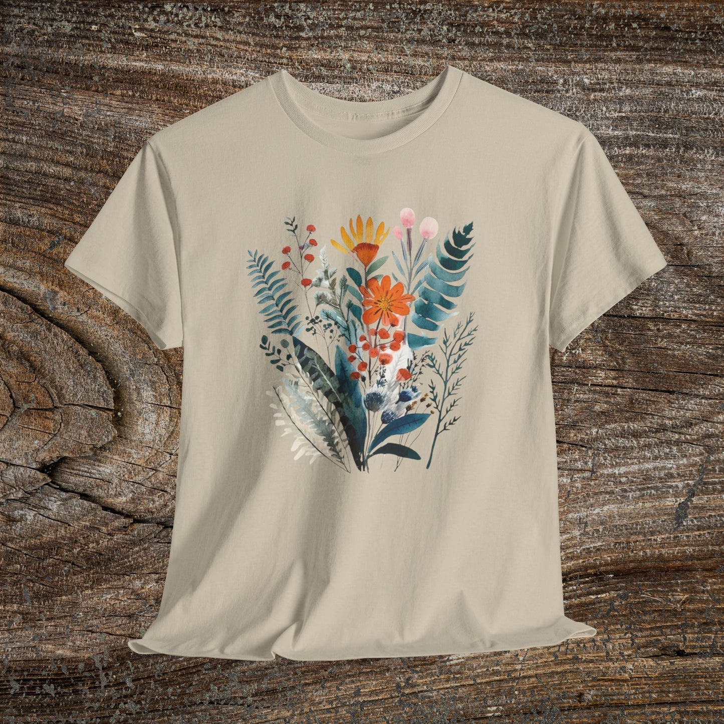 Vintage Watercolour  Floral TShirt — Botanical Graphic T-Shirt