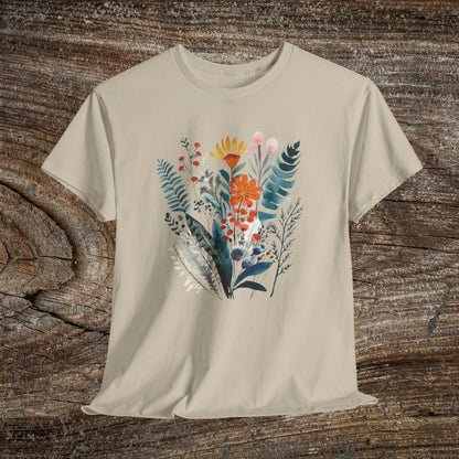 Vintage Watercolour  Floral TShirt — Botanical Graphic T-Shirt