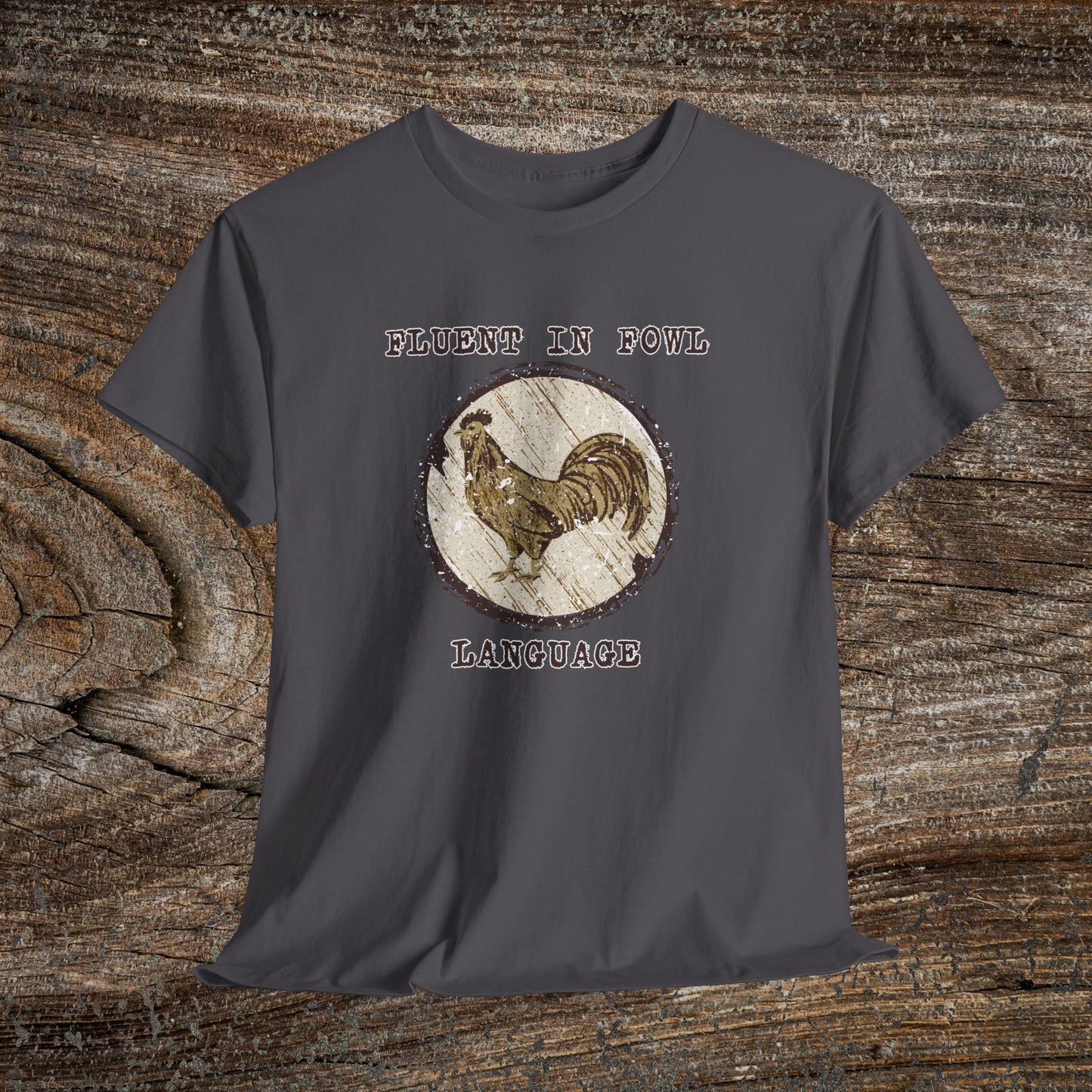 Retro Boho Chicken T-Shirt — "Fluent in Fowl Language"