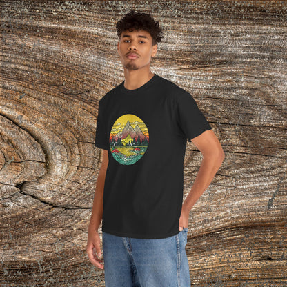 Retro Vintage Mountain Landscape TShirt - Nature Lover Gift