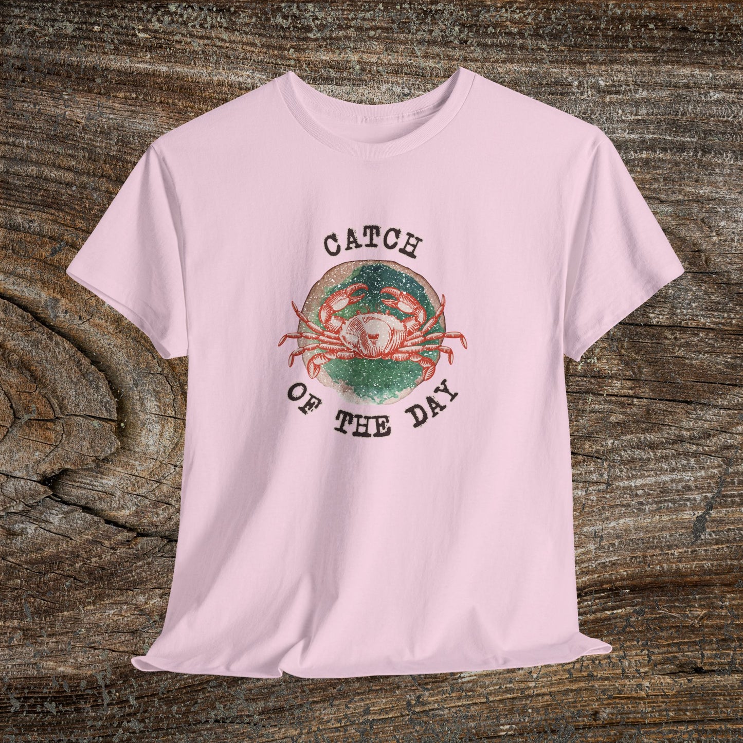 Grunge Retro Crab T-Shirt - 'Catch of the Day' - Grunge Fishing Shirt