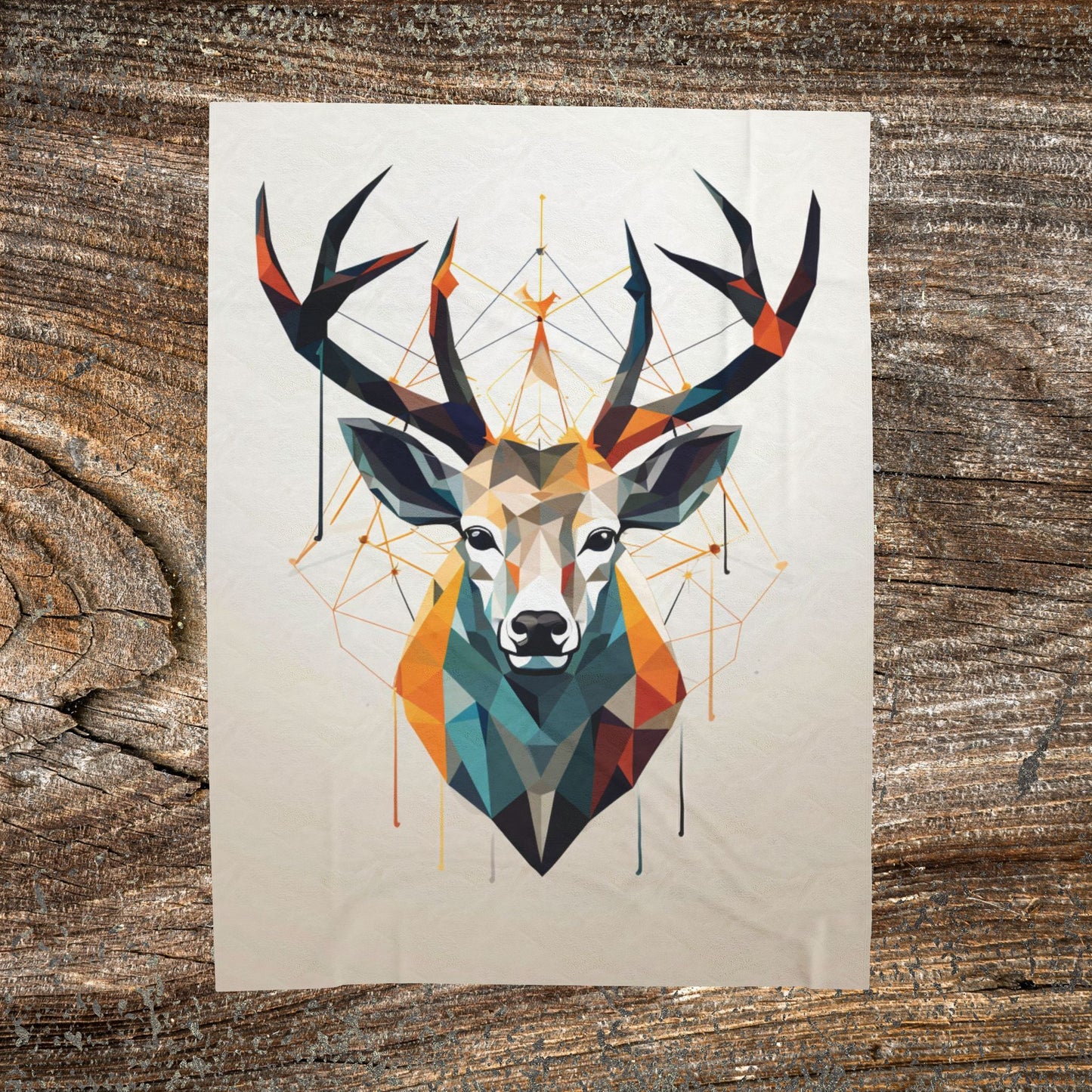 Deer Geometric Blanket — Abstract Throw