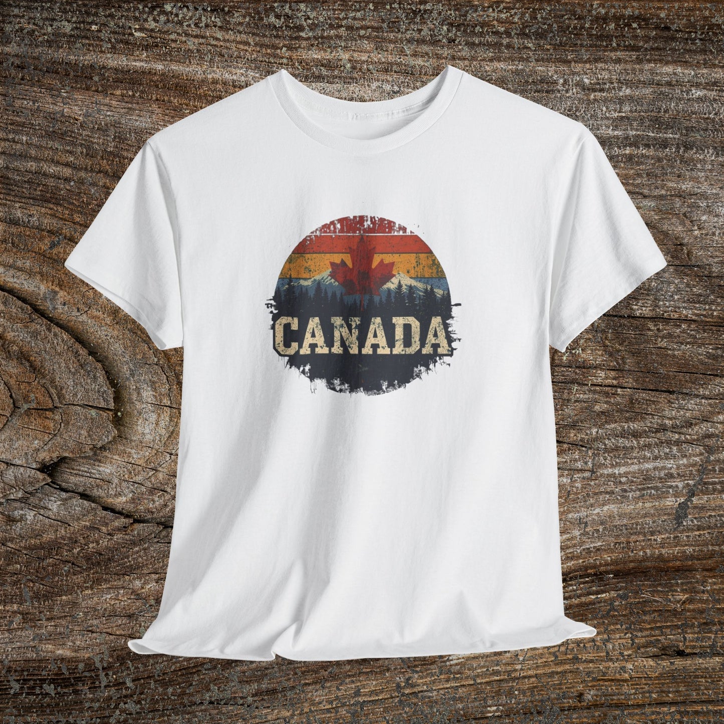 Rustic Canadian Maple Leaf T-Shirt — Distressed Canada Tee