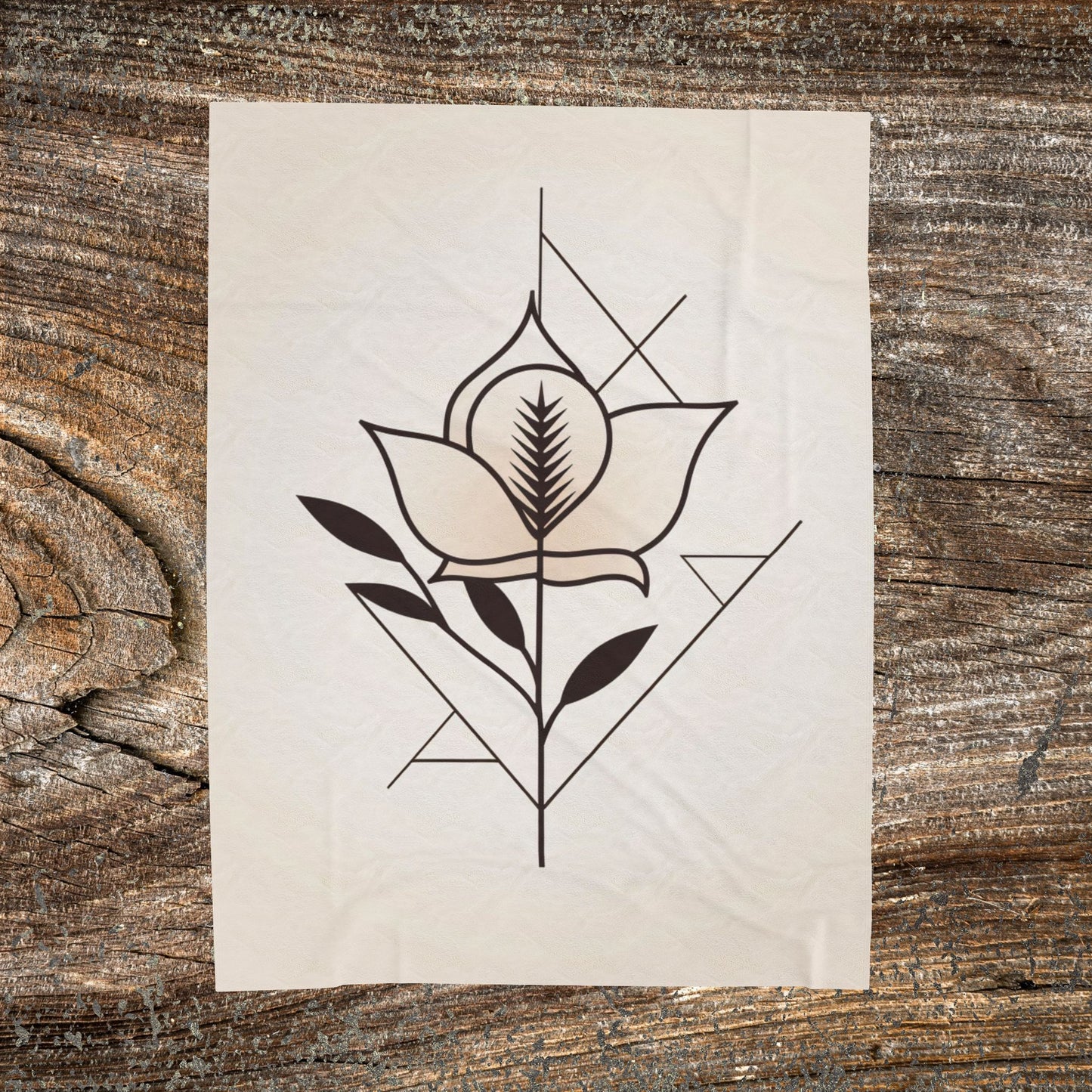 Retro Boho Flower Blanket — Cozy Abstract Throw