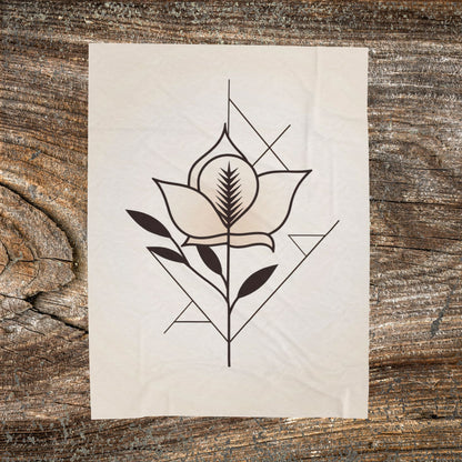 Retro Boho Flower Blanket — Cozy Abstract Throw