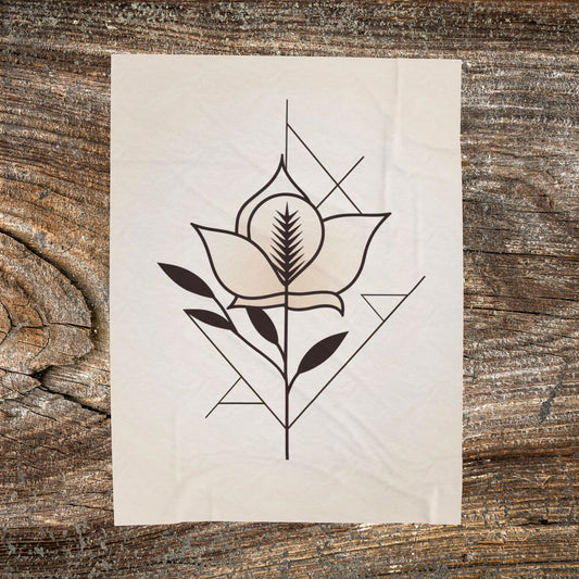 Retro Boho Flower Blanket — Cozy Abstract Throw