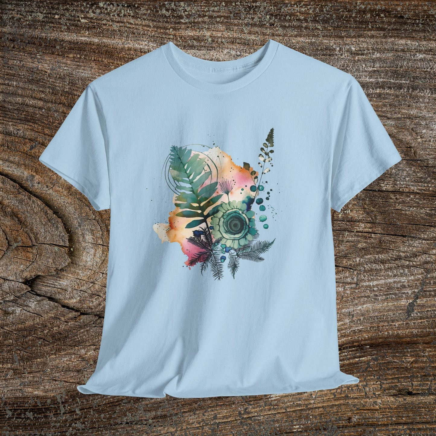 Vintage Watercolour Floral TShirt — Botanical Graphic T-Shirt