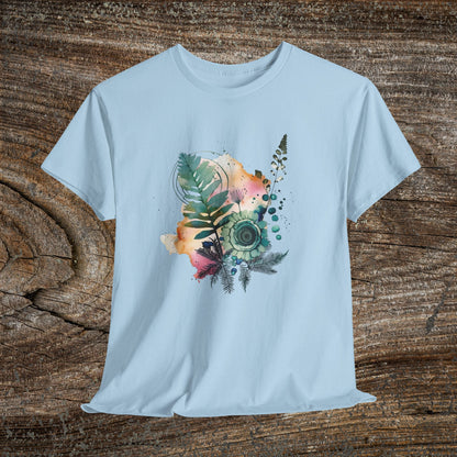 Vintage Watercolour Floral TShirt — Botanical Graphic T-Shirt