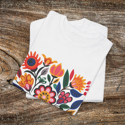 Retro Vibrant Botanical Flower T-Shirt — Nature Lover Gift