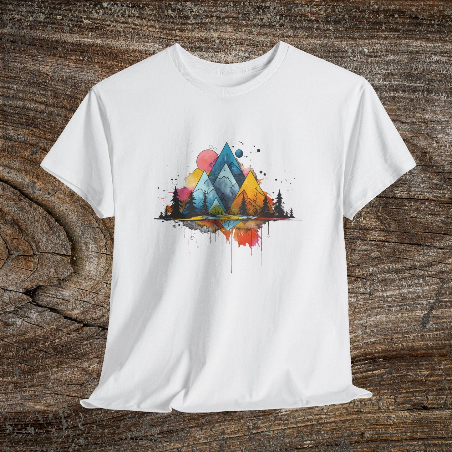 Retro Mountain Abstract TShirt - Trendy Mountain Landscape Shirt