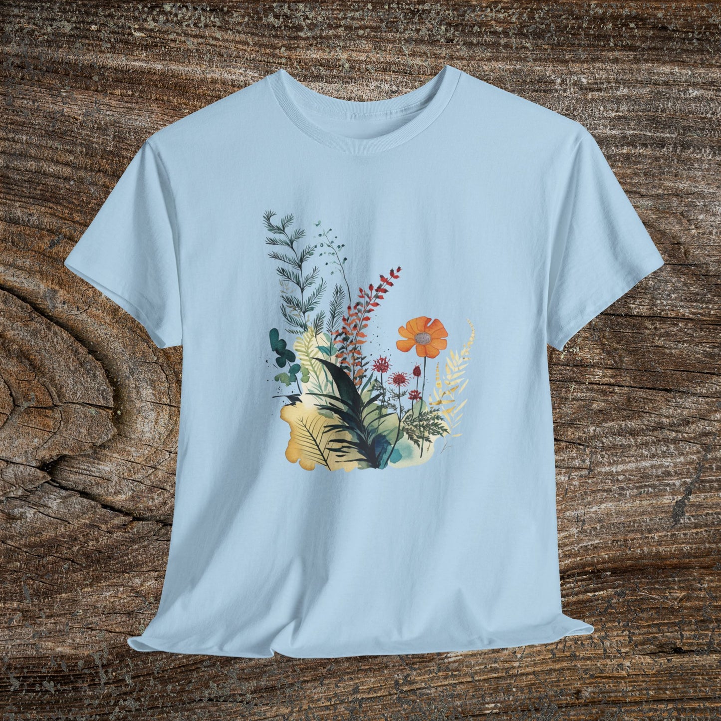Vintage Watercolour  Floral TShirt — Botanical Graphic T-Shirt