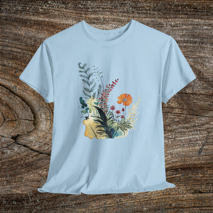 Vintage Watercolour  Floral TShirt — Botanical Graphic T-Shirt