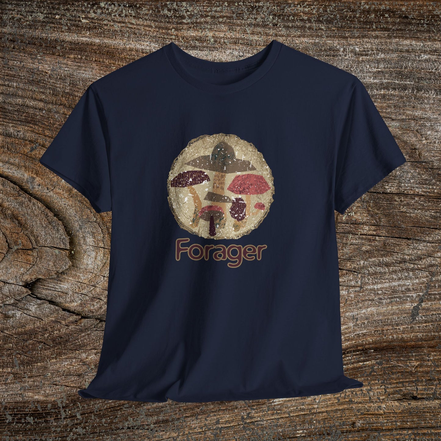 Foraging Mushroom Tee — Retro Grunge Forager Gift