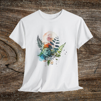 Vintage Watercolour  Floral TShirt — Botanical Graphic T-Shirt