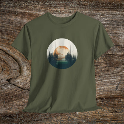 Retro Boho Mountain T-Shirt — Abstract Mountain Landscape, Nature Lover Gift