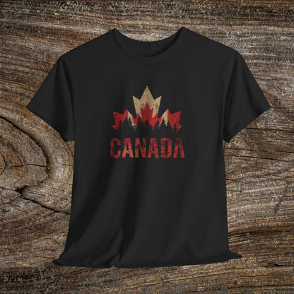 Rustic Canadian Maple Leaf T-Shirt — Grunge Canada Tee