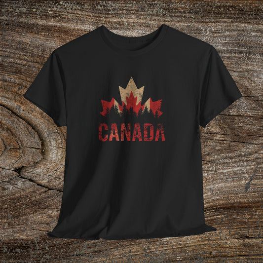 Rustic Canadian Maple Leaf T-Shirt — Grunge Canada Tee