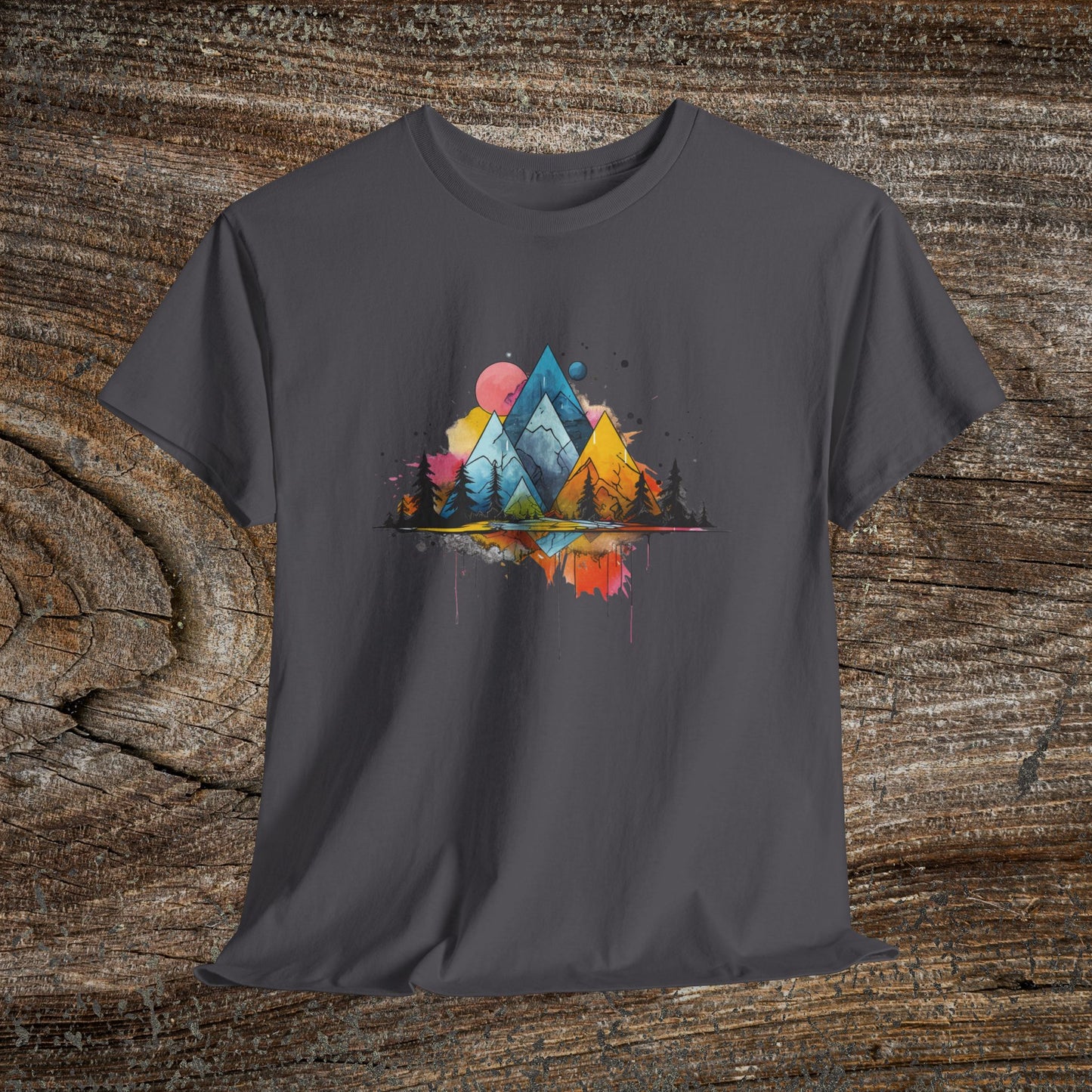 Retro Mountain Abstract TShirt - Trendy Mountain Landscape Shirt