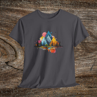Retro Mountain Abstract TShirt - Trendy Mountain Landscape Shirt