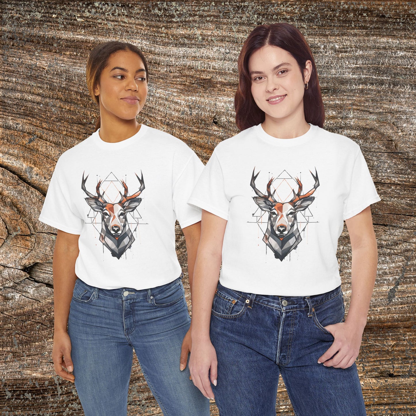 Geometric Abstract Deer T-Shirt — Modern Minimalist Deer Tee