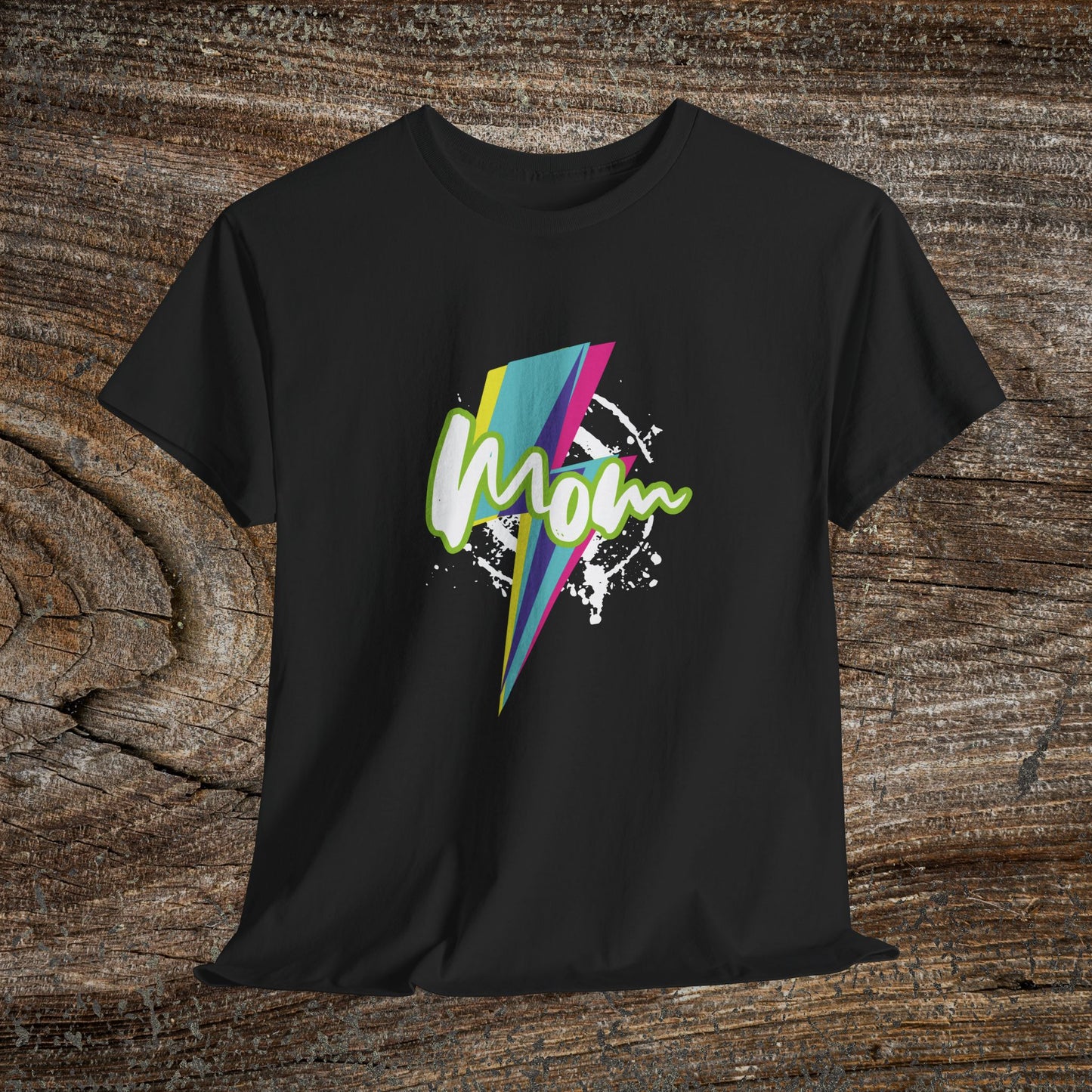 Grunge Retro Mom TShirt - Trendy Lightning Bolt Tee Shirt