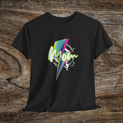 Grunge Retro Mom TShirt - Trendy Lightning Bolt Tee Shirt