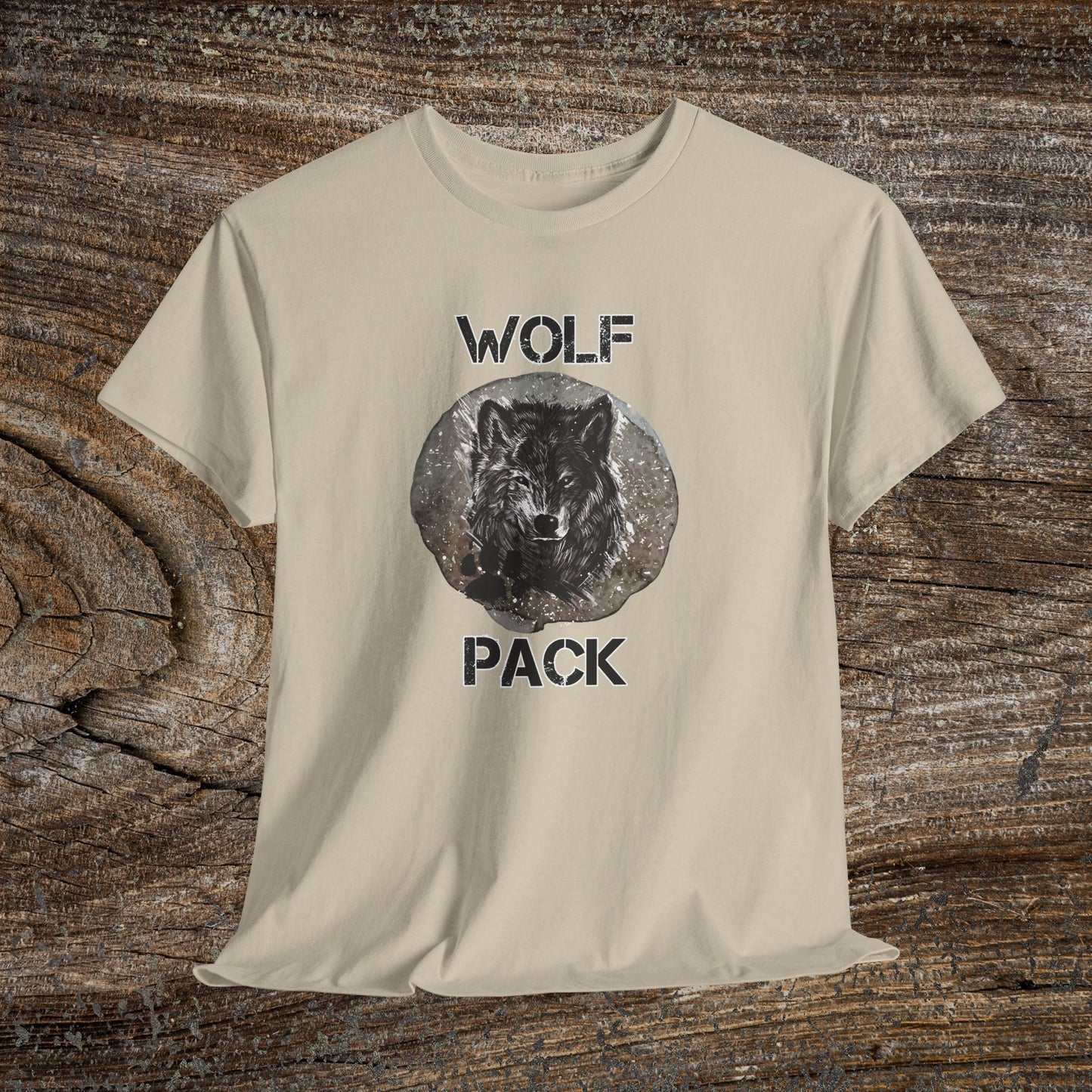 Grunge Wolf Pack T-Shirt — Retro Edgy Wolf Pack Tee