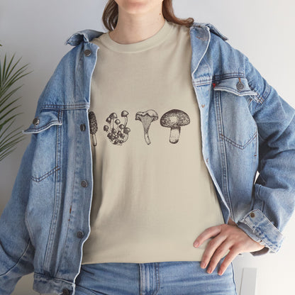 Retro Grunge Mushroom T-Shirt — Vintage Fungi Graphic Tee